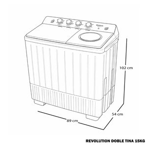 LAV.SWAN REVOLUTION DOBLE TINA 15KG - LO