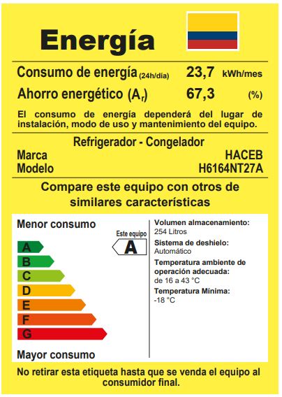 NEVERA HACEB 271 SE DA MI INOX INV