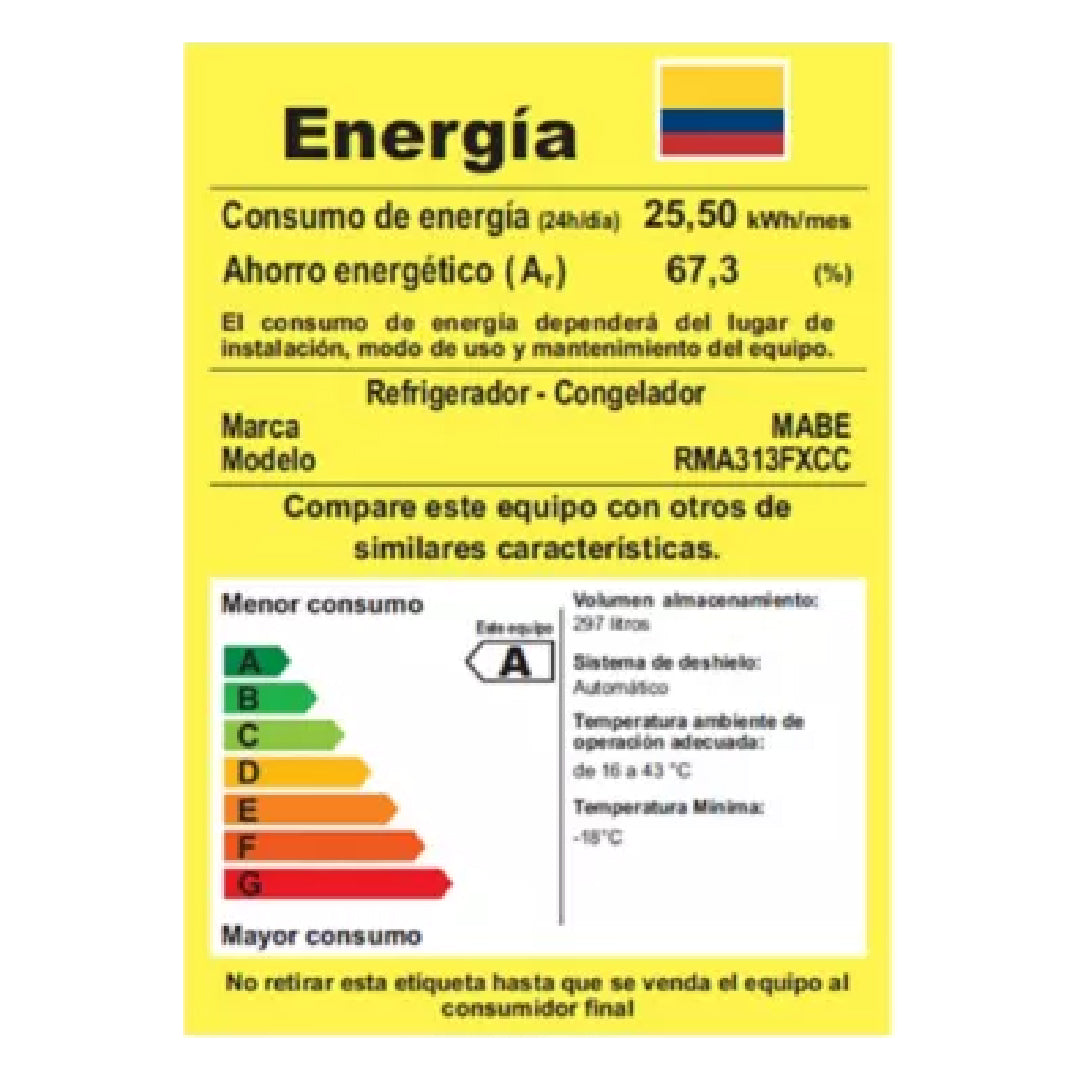 NEVERA MABE RMA313FXCC 313 LTS