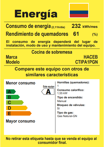 COCINETA HACEB COMINO GAS-1 GN