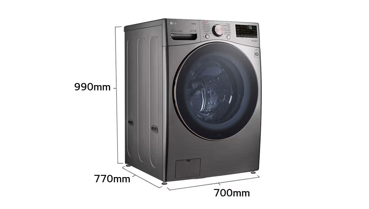 lavadora de carga frontal 22 kg -LG WM22VV2S6BR.ASSECOL